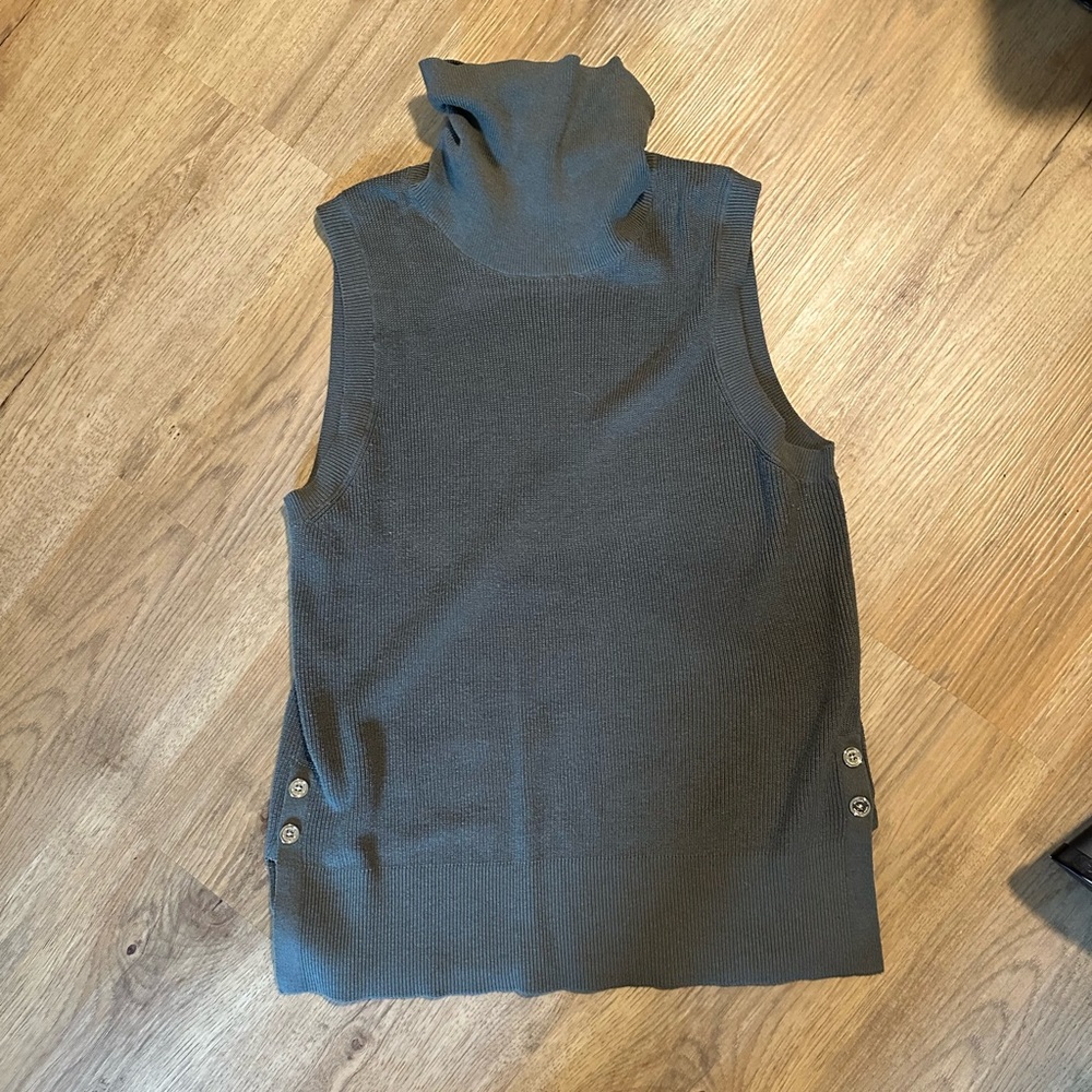 Michael Kors Green Ribbed Turtleneck Sweater